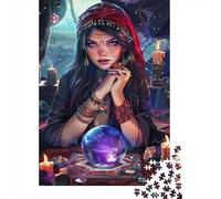 Enchanted Gypsy Fortune Teller 1000-Piece Puzzle for Adults, 38x26cm/1000pcs; White Pieces with A Smooth Surface; Shared Family Time Around The Table