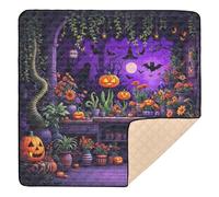 Enchanted Halloween Garden Interior Cute Foldable Baby Activity Play Mat for Floor Water Resistant Baby Crawling Mat for Babies Infants Toddlers, 50'' x 50''