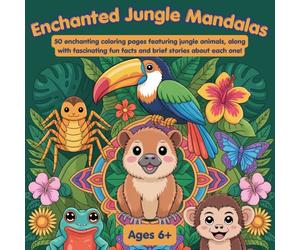 Enchanted Jungle Mandalas: 50 Magical Coloring Pages Featuring Jungle Animals and Exciting Fun Facts