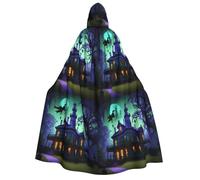 Enchanted Mansion Printed Hooded Cloak Unisex Halloween Christmas Costume Party Cosplay