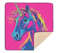 Enchanted Mare Blush Art Print Large Non-Slip Baby Activity Play Mat for Indoor Outdoor Non-Toxic Infant Play Activity Mat for Baby Toddler Infant, 50'' x 50''
