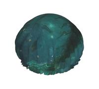 Enchanted Mermaid Underwater Double Layered Women'S Long Hair Waterproof Shower Cap Reusable