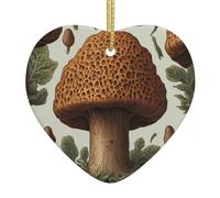 Enchanted Morel Print heart-shaped ceramic pendants create a warm atmosphere for homes, parties, and gifts.