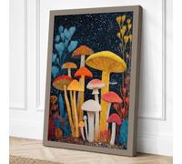 Enchanted Mushroom Forest Canvas Wall Art Print 36x24 Inch (91 x 61 cm)