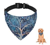 Enchanted Night Tree Dog Bandana With Adjustable Strap D Ring Dog Neckerchief Pet Bibs Triangle Cat Scarves Clothing& Accessories for Dogs Puppy Dogs Cats Decor Machine Washable