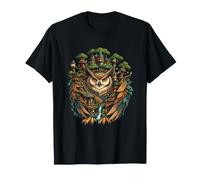Enchanted Owl with Fantasy Forest Village T-Shirt