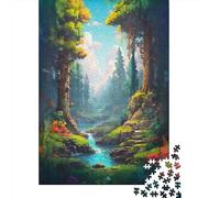 Enchanted Pixel Grove 1000-Piece Puzzle for Adults, 52x38cm/1000pcs, White Card Pieces for A Neat Table; An Unhurried Indoor Weekend Activity