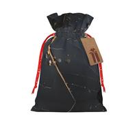 Enchanted Plant Leaves Christmas Gift Bags, Festive Gift Wrapping Bags, Cute Burlap Candy Bags, for Merry Celebrations Party