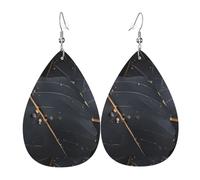 Enchanted Plant Leaves Leather Earring. Stylish teardrop shape, perfect for women, and a great decorative choice for parties and holidays.