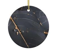 Enchanted Plant Leaves Print Christmas Ornaments Ceramic Pendant, Holiday Memorial Gift Cute Xmas Tree Decor, for Women Men