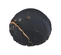 Enchanted Plant Leaves Shower Caps, Reusable Shower Cap for Women, Double Laye Waterproof Hair Cap, for All Hair Lengths