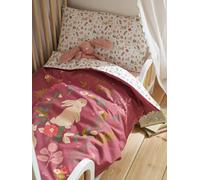 Enchanted Rabbit duvet cover + pillowcase bedding set old rose