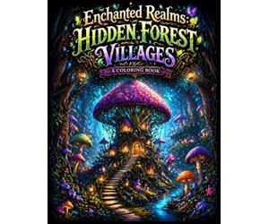 Enchanted Realms: Hidden Forest Villages: A Magical Fantasy Coloring Book Featuring Secret Woodland Homes, Enchanted Paths, Fairy Villages & Relaxing Stress Relief Designs for Adults & Teens