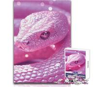 Enchanted Serpent︰ Glittering in Pink Light Adult Jigsaw Puzzles1000 Pieces Brain Challenge Learning Game Thoughtful Surprise for Celebrations Size 38x52cm