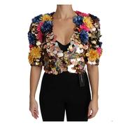 Enchanted Sicily Crystal-Embellished Short Jacket - female - Dolce & Gabbana - Light Jackets - Multicolor - 2XS - Jackets 2XS