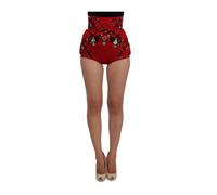 Enchanted Sicily Crystal-Embellished Silk Shorts, female, Dolce & Gabbana, Short Shorts, Multicolor, S, Shorts S