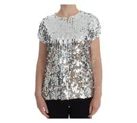 Enchanted Sicily Sequin Evening Blouse, female, Dolce & Gabbana, Blouses, Gray, S, Blouses & Shirts S
