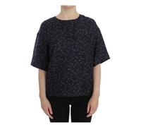 Enchanted Sicily Silk Blouse with Gold Keys Print, female, Dolce & Gabbana, Blouses, Multicolor, M, Blouses & Shirts M