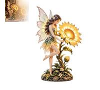 Enchanted Sunflower Fairy Projection Lamp (1pcs) | Figurine Statue with Lighted Sunflower, Resin Night Light Decorative Desktop Lamp for Home Bedroom Table, for Women Mom Gifts