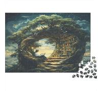 Enchanted Treehouse 1000 Piece Jigsaw for Adults Paper Puzzle Fantasy Nature Scene Brain Training Home Decor 70x50cm/1000pcs
