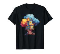 Enchanted Treehouse Cozy Cottage in Colorful Forest T-Shirt