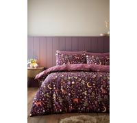 'Enchanted Twilight Animals' Reversible Duvet Cover Set Catherine Lansfield Plum Double