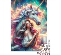Enchanted Unicorn Fantasy Artwork Jigsaw Puzzles Puzzle for Adults Kids. 1000 Piece Whimsical Challenge Toy Educational Games Home Decoration for Educational Games Gifts 70x50cm/1000pcs