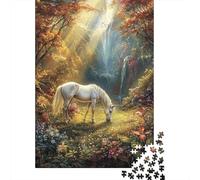 Enchanted Unicorn Meadow 1000-Piece Puzzle for Adults, 52x38cm/1000pcs; Low-dust White Pieces for Sorting; An At-home Challenge for Leisure Time
