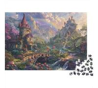 Enchanted Valley Castle 1000 Pieces Jigsaw Puzzles Magical Forest Sturdy Cardboard for Adults 14+ Indoor Activities 38x26cm/1000pcs