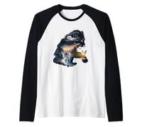 Enchanted Waterfall Forest with Moon Fairy Cub Raglan Baseball Tee