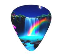 Enchanted Waterfall Night Guitar Picks Gift Set - 12 Smooth Durable Plectrums For Acoustic, Electric & Bass Guitar, Perfect Present For Guitar Lovers & Musicians