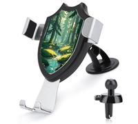 Enchanted Wilderness Fantasy on Dark Green Car Phone Mount Stand Hands Free Cell Phone Holder Non-Slip Ultra Stable Car Phone Holder Universal Fit Automobile Clamp Cradle Compatible with Most Cell Ph