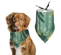 Enchanted Wilderness Fantasy on Dark Green Dog Bandanas Adjustable Bib Handkerchief Party Pet Decorations Cute Dog Triangle Scarfs for Small Medium Puppy Cat Costume Accessory