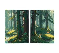 Enchanted Wilderness Fantasy on Dark Green Leather Passport Holder Handmade Passport Cover with Card And Ticket Slot Easy Access Passport Case Passport Wallet Passport Holder for Women And Men, style,