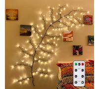 Enchanted Willow Vine Lights with Remote:144 LEDs Flexible DIY Vines with Lights 7.9FT Timer Lighted Warm White Artificial Twinkling Tree led branch for Bedroom Living Frames Room Wall Decor