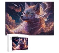Enchanted Wolf in Stormy Sky Decorative Jigsaw for Grown-Ups, 300 PCS - New Year Gift - to Assemble, Frame And Display