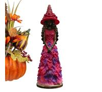 Enchanteds Autumn Witch Figurine, Resin Gothic Witch Figurine Halloween | Halloween Tabletop Statue With Leaf Gown, Seasonal Ornament Decoration For Mantel Shelf Home Golden Harvest