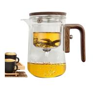 Enchanti Tea Pot, Teapot, Teapot,Heatproof Tea Leaves Water Separation Carafe with Wood Handle,Glass Teapot with Infuser, Enchantipot Magic Tea Pot