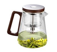 Enchanti Tea Pot, Water Separation Glass Teapot With Wooden Handle, Witch-Craft Magic Infuser, Press Control for Loose Tea
