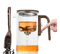 Enchanti Tea Pot, Water Separation Glass Teapot with Wooden Handle, Witchcraft Magical Teapot, Glass Tea pot with Infuser Strainer, Enchantipot Magic Tea Pot (600ml)