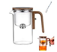Enchanti Tea Pot, Witchcraft Teapot, Enchantipot Magic Tea Pot, Enchantea Teapot, Water Separation Glass Teapot with Wooden Handle, Magic Teapot with Infuser (Transparent, 520ml)