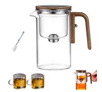 Enchanti Tea Pot, Witchcraft Teapot, Enchantipot Magic Tea Pot, Enchantea Teapot, Water Separation Glass Teapot with Wooden Handle, Magic Teapot with Infuser (Transparent + 2 Cup, 720ml)