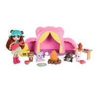 Enchantimals - Coccole Camping Tent, Playset with Doll and a Puppy Friend, Tent, Sleeping Bag, Campfire and many other accessories included, Toy for Kids, 4+ Years, HTW71