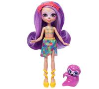 Enchantimals Dolls Age 4+, Sunshine Beach Sabindra Sloth Doll and Tang Animal Friend, Small Doll with Removable Skirt and Accessories, Gifts for Kids, HRX82