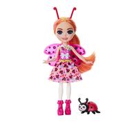 Enchantimals Dolls, Glam Party Ladonna Ladybug Doll and Waft Animal Friend, Small Doll with Removable Skirt and Accessories, Gifts for Kids, HNT57