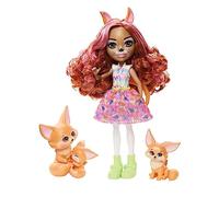 Enchantimals Filigree Fox and Animal Friends Doll with Fox Print, Perk and 2 Other Animal Friends, Includes Removable Skirt and Shoes, for Children from 4 Years, HNT60