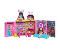 Enchantimals Friendship Fun House Dollhouse Playset with Furniture, 1 Doll and Best Friend Pet, Includes 7 Play Areas and 24 Accessories, HXL53