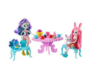 Enchantimals GLD41 Tasty Tea Party PLAYSET with BREE Bunny & Patter Peacock Dolls