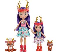 Enchantimals Sisters Set with Danessa and Danetta Deer Mini Dolls, 2 Mini Animal Figures and Accessories, Children's Toy, HCF80 - Multicoloured