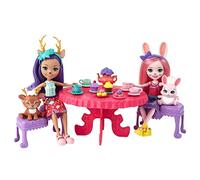 Enchantimals Tasty Tea Party Playset, 15+ Piece Playset with Danessa Deer and Bree Bunny dolls (6-in)